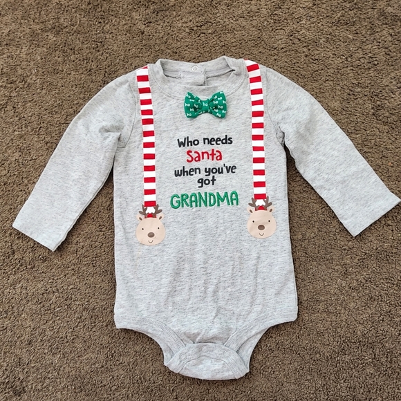 Grey Christmas Onesie, Kid's 6-9M - Picture 2 of 6